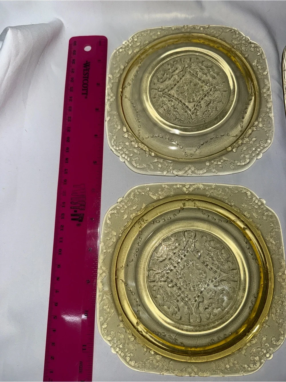 Vintage Amber Depression Glass Dessert Salad Plates Set of 4
